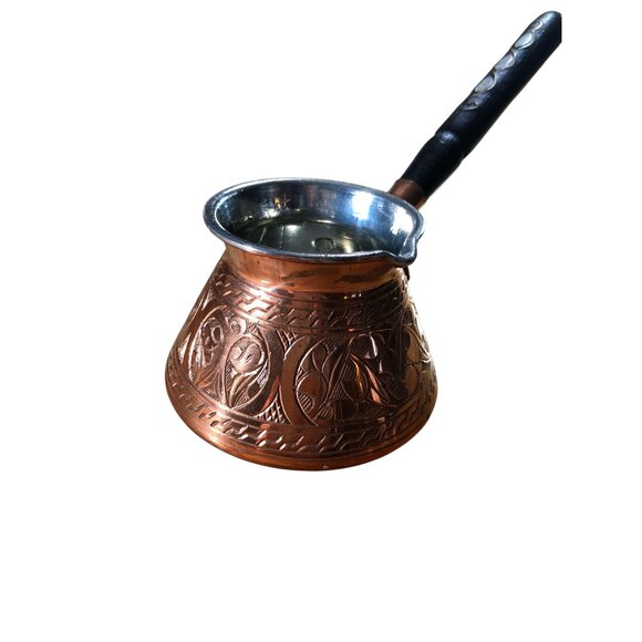 Vintage Copperbull Turkish Coffee Pot Handle Inlaid with Mother of Pearl - Picture 4 of 16